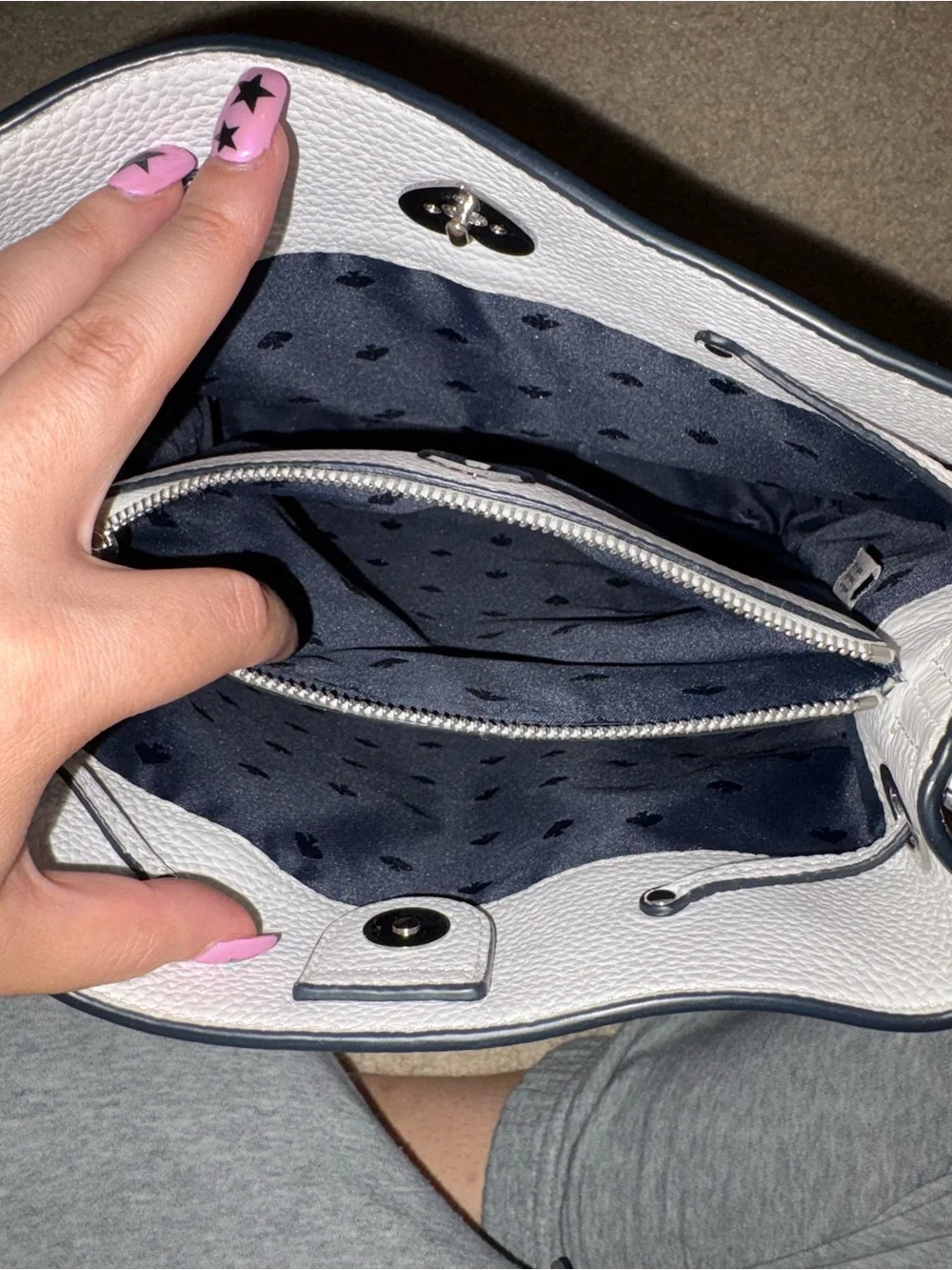 kate spade Navy and White Crossbody with Front Pocket